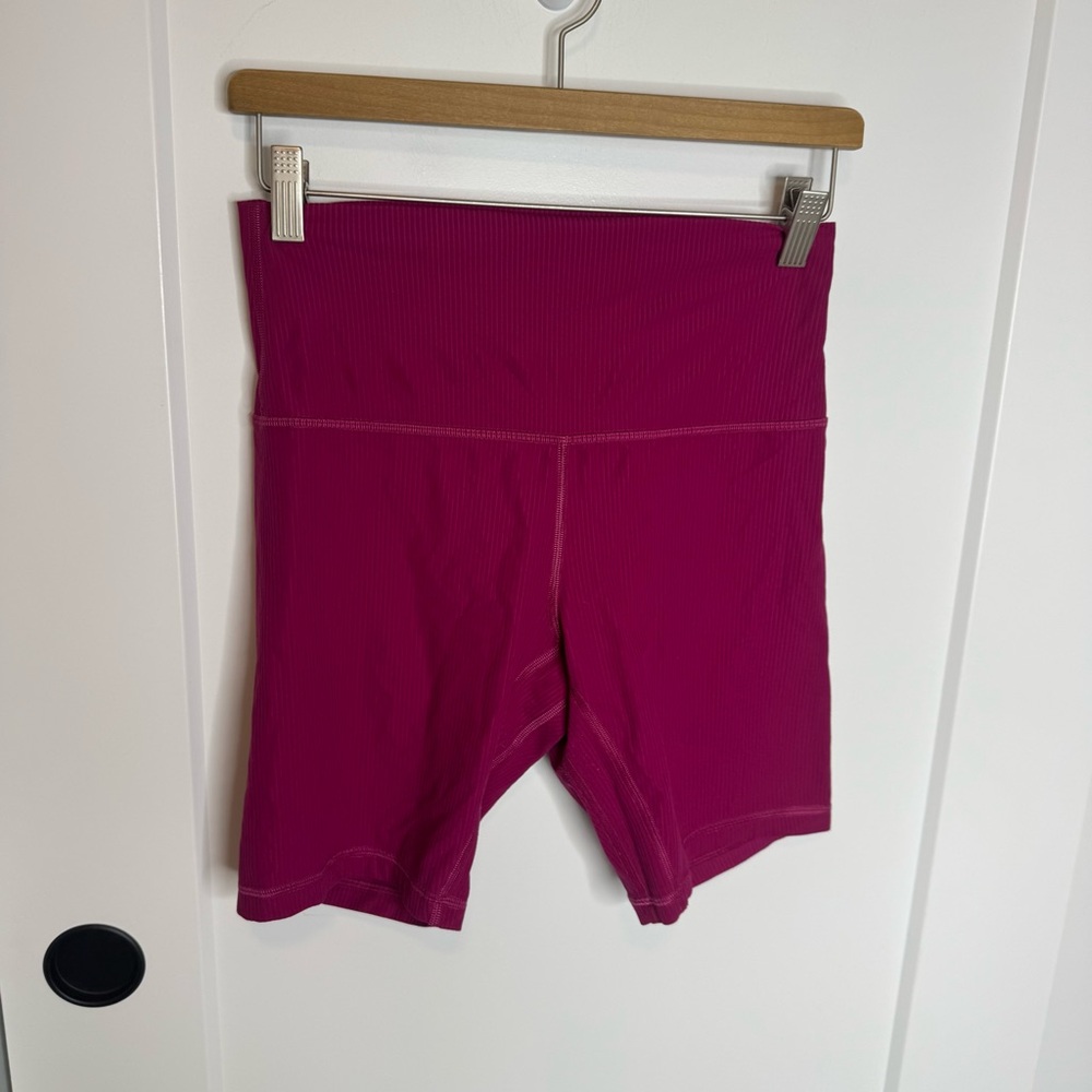 lululemon athletica High-Waist Athletic Bike Shorts in Magenta